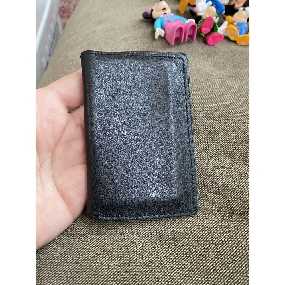 Hiscow Mens Bifold Leather Wallet Credit Card holder money black